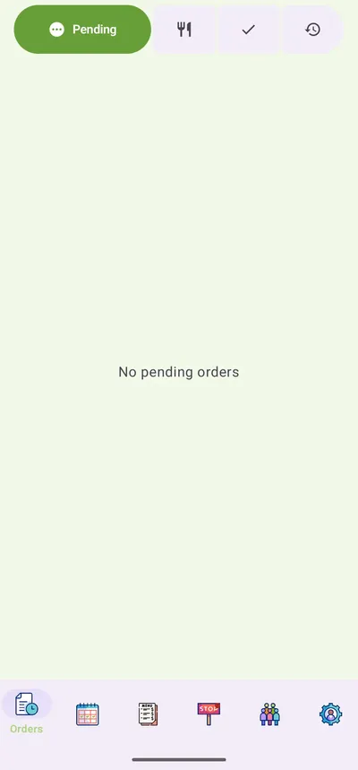 eTable: Pedidos. Pendientes, en preparación, listos e historial.